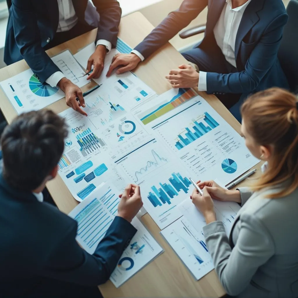 Equipo de consultores planificando estrategia empresarial